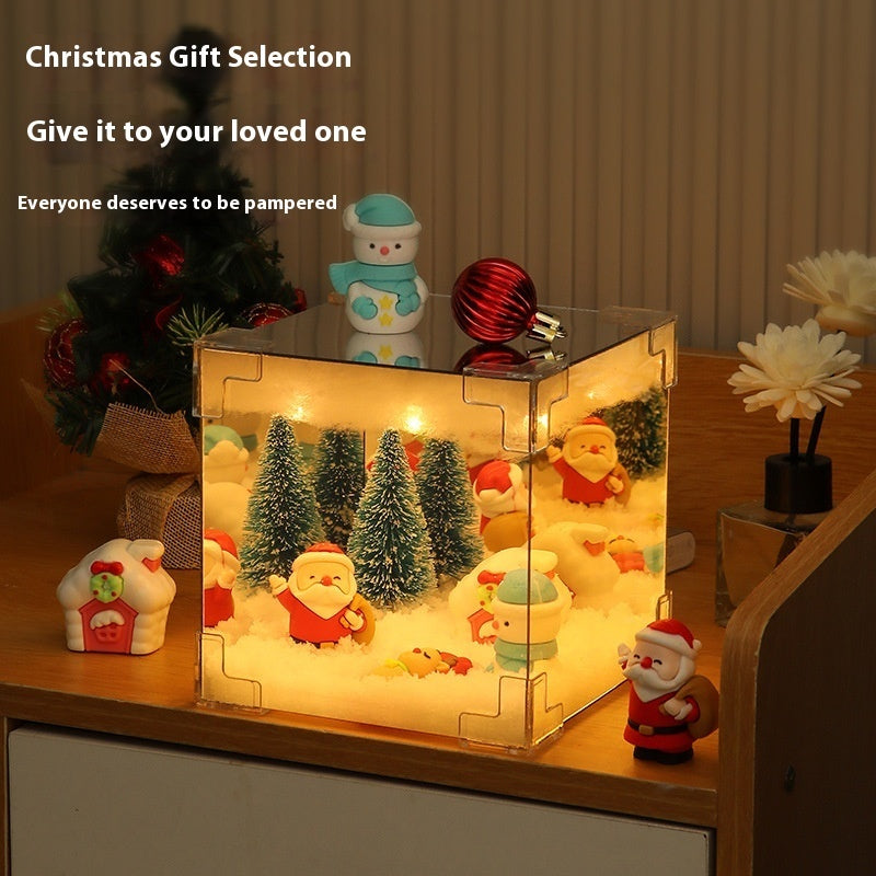 Christmas Glow Cube – 3D LED Santa & Tree Light Box