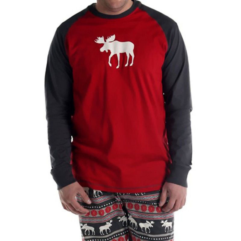 Matching Family Christmas Pajamas – Red Reindeer Print Holiday Set