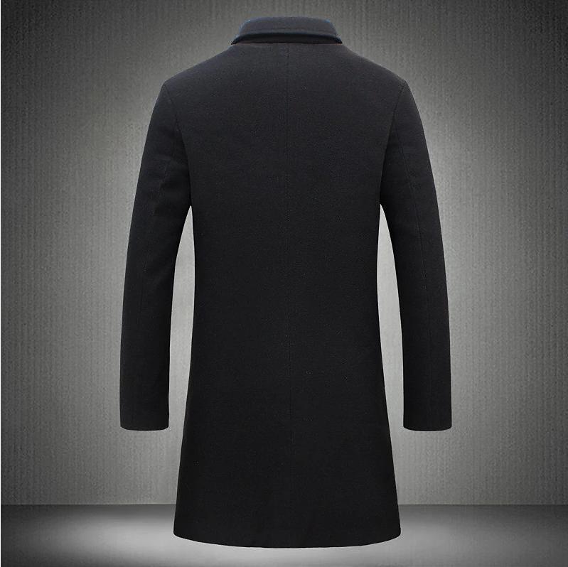 Men’s Slim Fit Winter Trench Coat – Classic Mid-Length Business Overcoat
